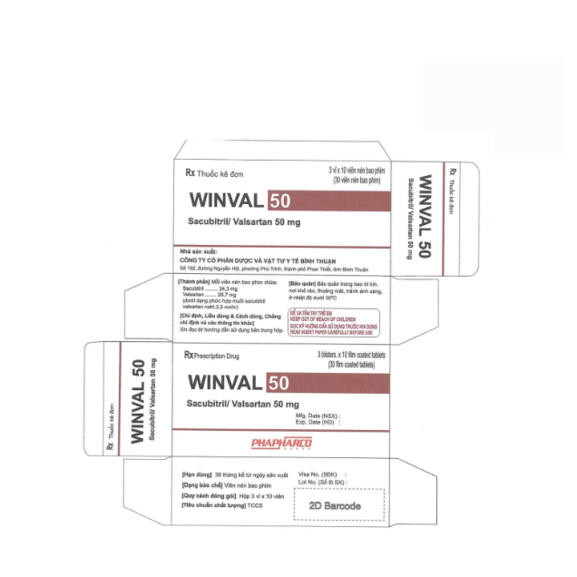 Winval 50 (Sacubitril 24,3 mg + Valsartan 25,7 mg)